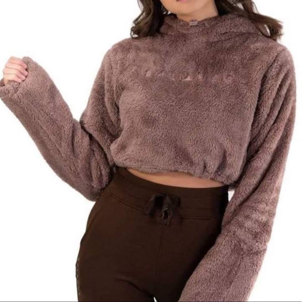 Balance Athletica Cropped Sherpa Hoodie in Shore - size small